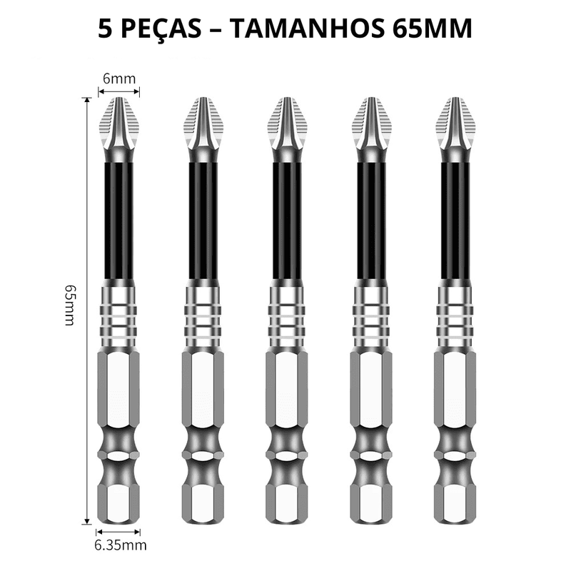 Ponteira Magnética Phillips em Aço Tungstênio
