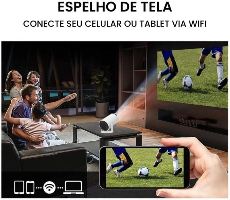 CineVision 4K: Transforme qualquer parede em uma tela de cinema.