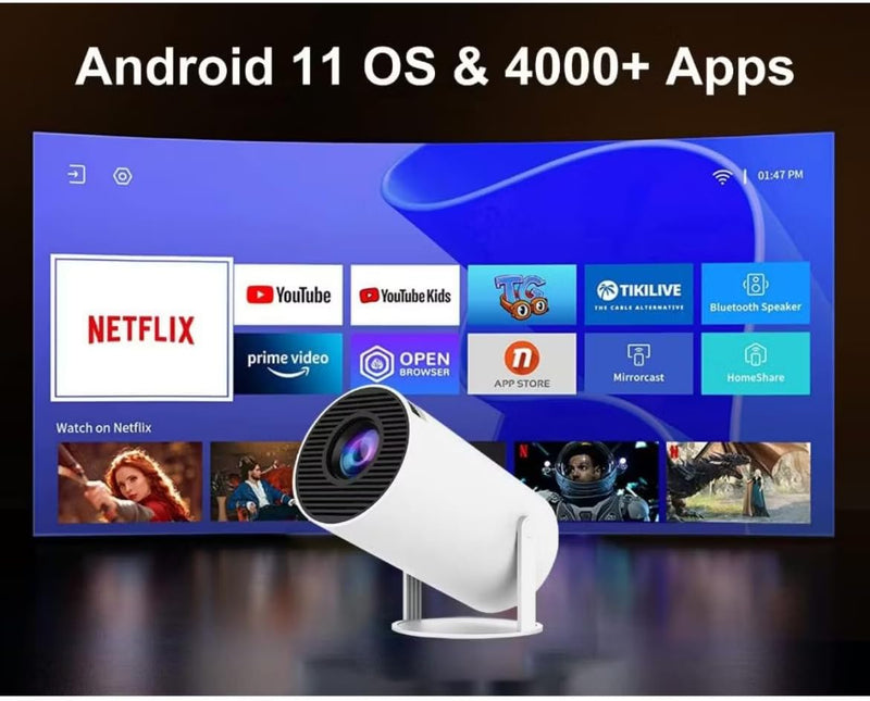 CineVision 4K: Transforme qualquer parede em uma tela de cinema.