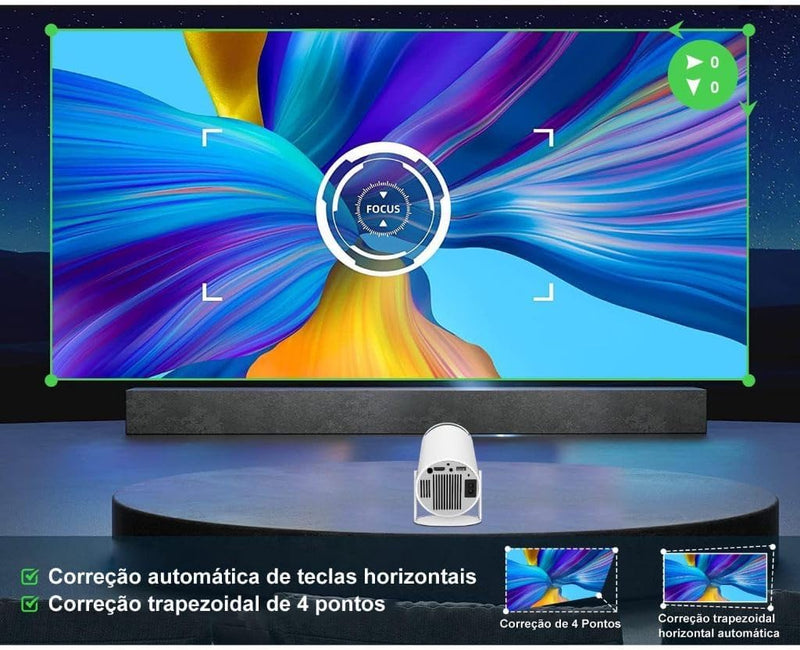 CineVision 4K: Transforme qualquer parede em uma tela de cinema.
