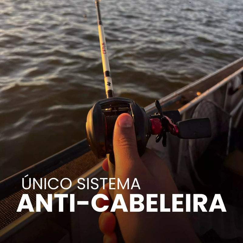 Carretilha Perfil Baixo Anti-Cabeleira + Óculos DE BRINDE