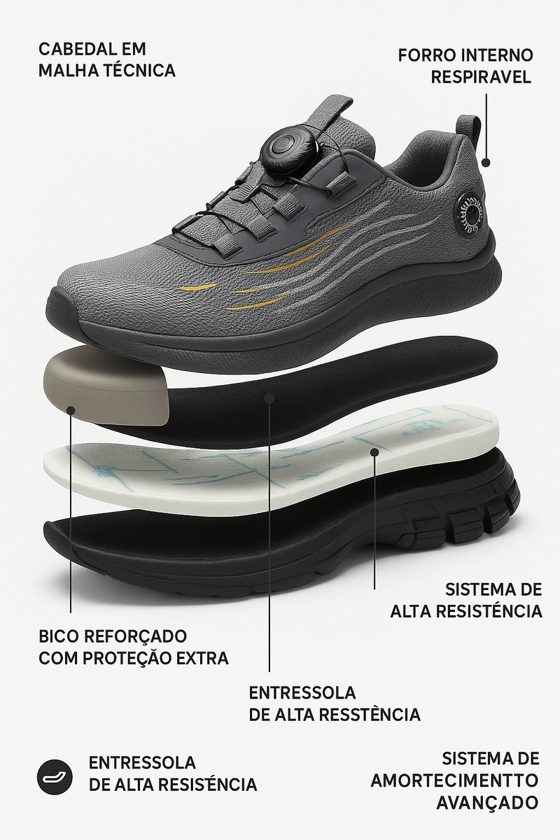 Tênis Masculino Vegas com Bico de Aço