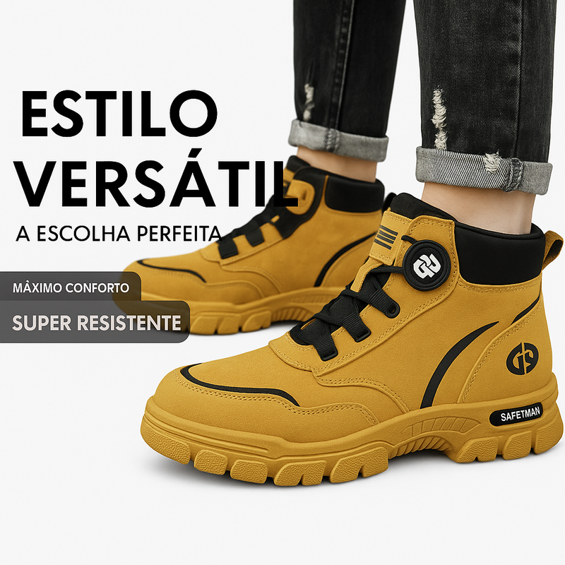 Bota Masculina Ortopédica com Solado Antiderrapante + BRINDE: 1 Relógio e 1 Cinto